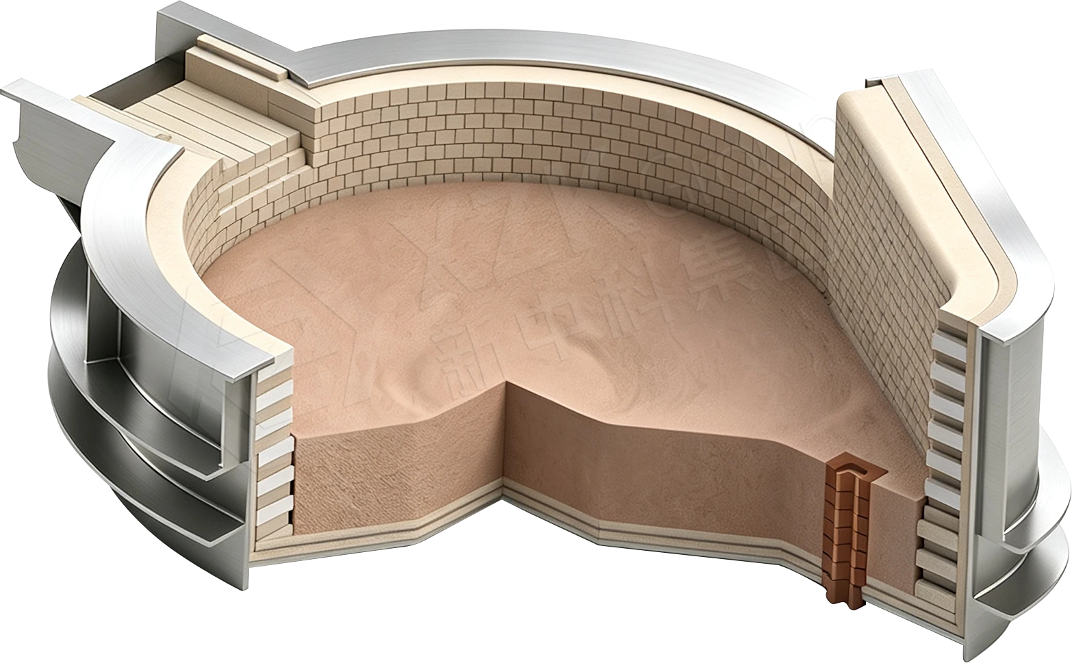 Футеровка дуговой сталеплавильной печи 3D Cutaway